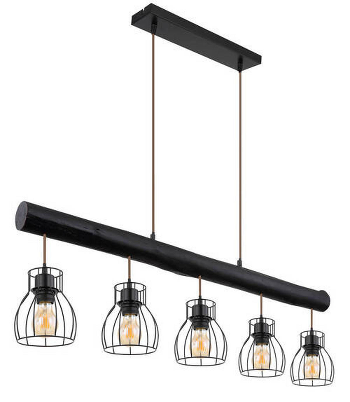 HÄNGELEUCHTE 104/13,6/140 cm   - Schwarz, LIFESTYLE, Holz/Metall (104/13,6/140cm) - Globo