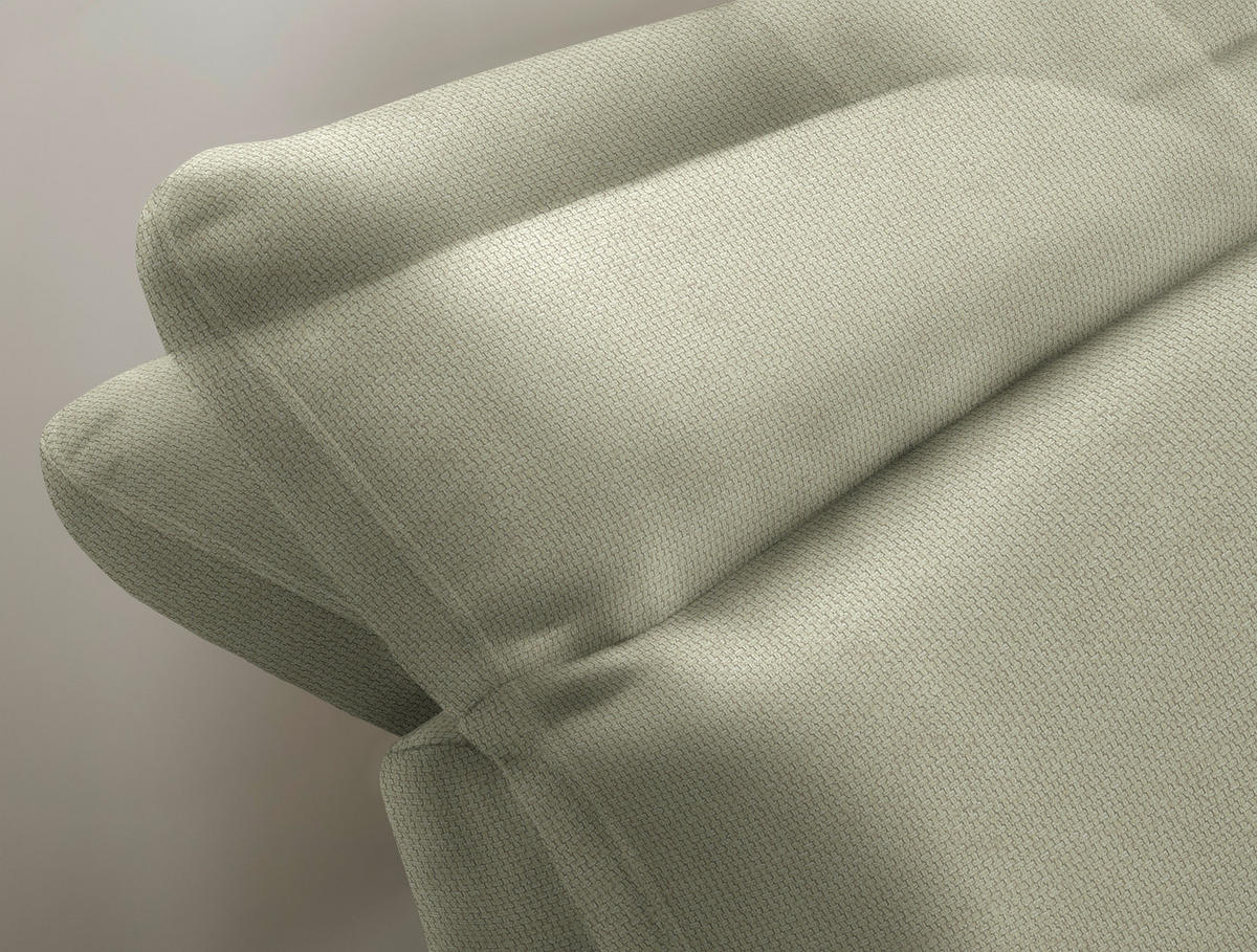 ECKSOFA in Webstoff Salbeigrün  288/179-202 cm  - Salbeigrün/Schwarz, Design, Textil/Metall (288/179-202cm) - Stylife