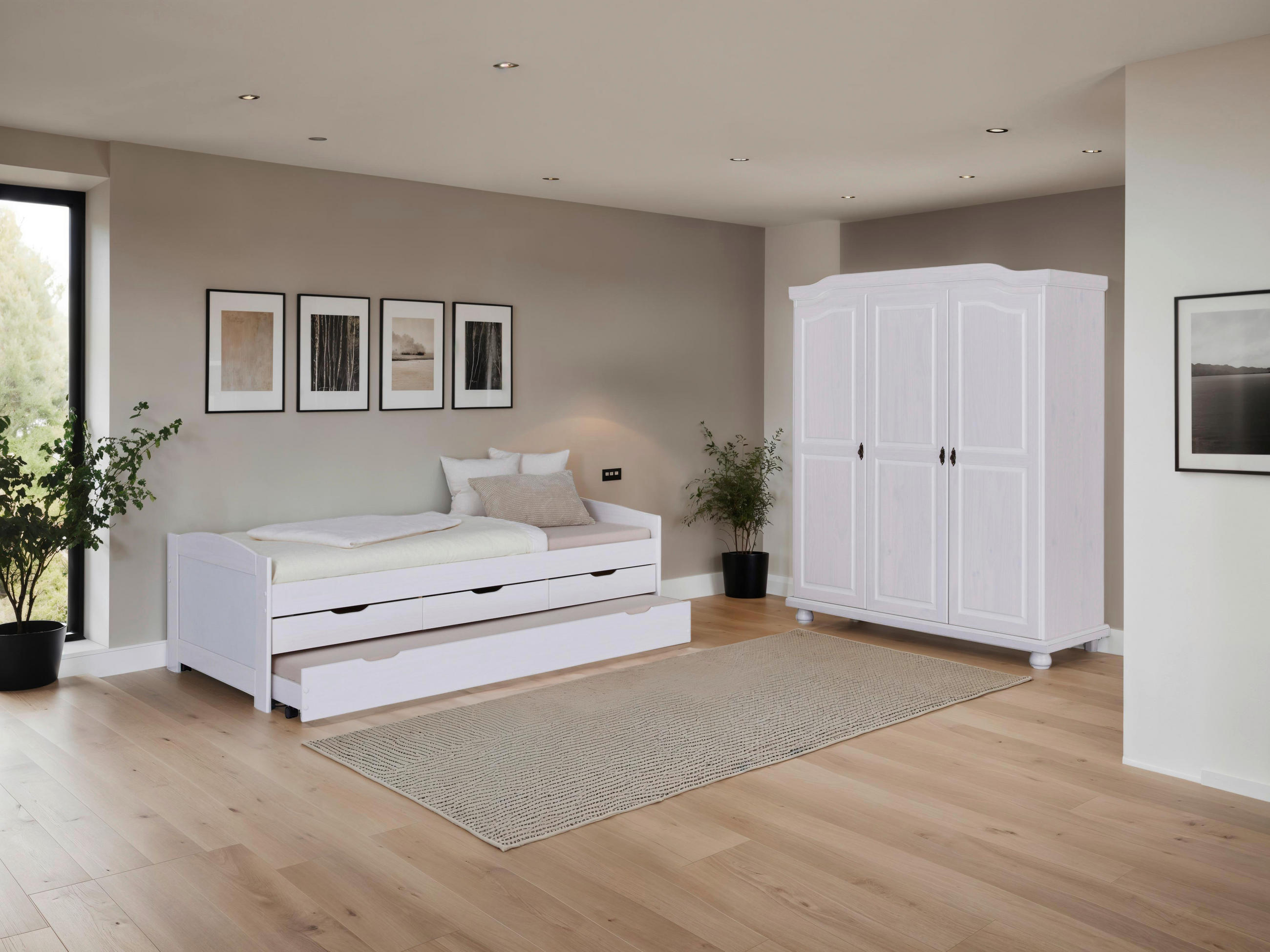 EINZELZIMMER Weiß  - Naturfarben/Weiß, MODERN, Holz - MID.YOU