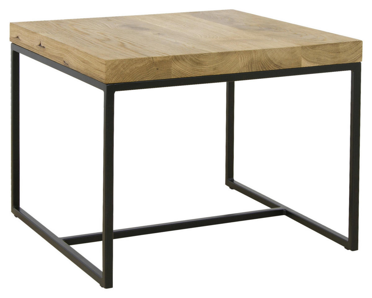 COUCHTISCH Holz 50/50/40 cm  - Eichefarben/Schwarz, Design, Holz (50/50/40cm) - Novel