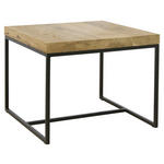 COUCHTISCH Eiche massiv 50/50/40 cm quadratisch Schwarz, Eichefarben  - Eichefarben/Schwarz, Design, Holz (50/50/40cm) - Novel