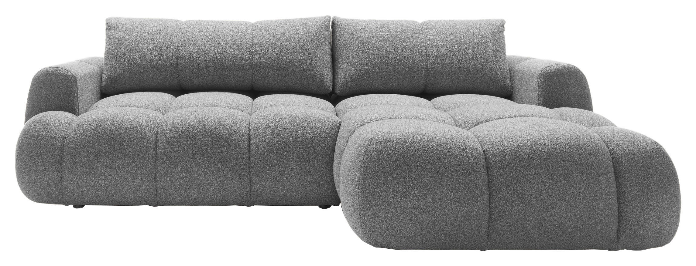 ECKSOFA Hellgrau Struktur  - Hellgrau/Schwarz, KONVENTIONELL, Kunststoff/Textil (272/172cm) - Carryhome