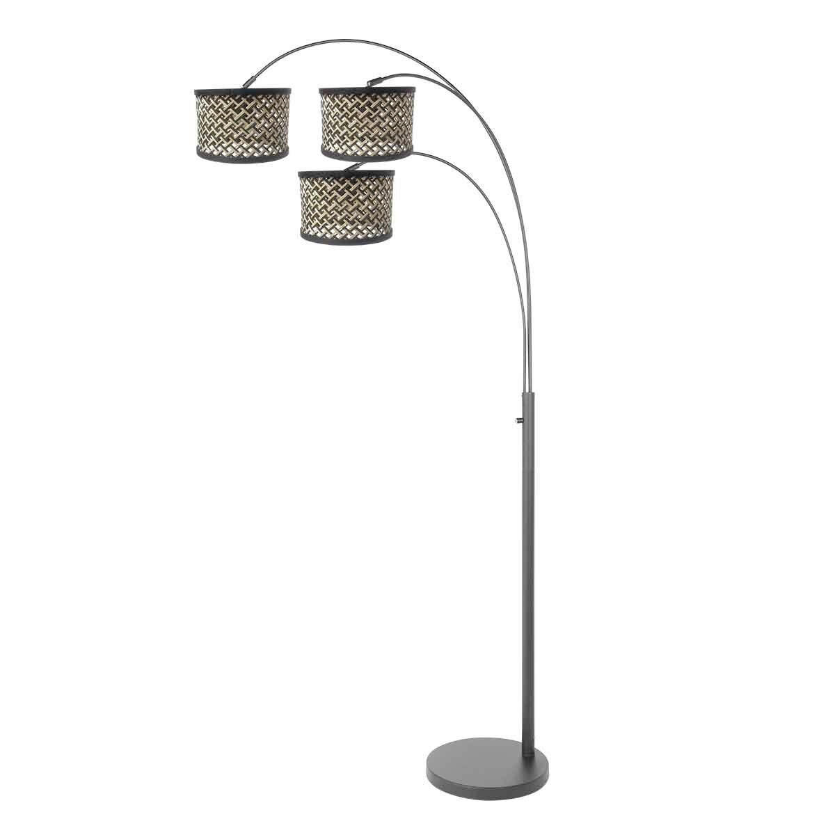 STEHLEUCHTE SPARKLED LIGHT 30/180/75 cm  - Schwarz/Braun, Trend, Naturmaterialien/Metall (30/180/75cm)