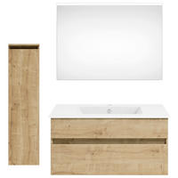 BADEZIMMER 122 cm  - Weiss/Eichefarben, Konventionell, Holzwerkstoff (122cm) - Puris