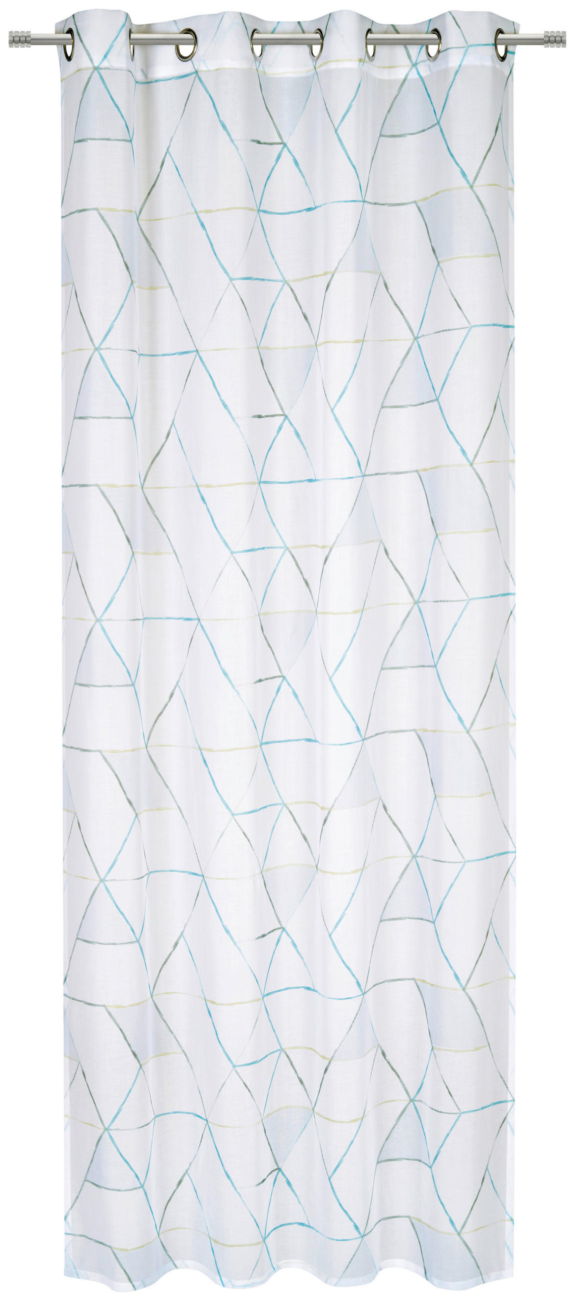 ZÁVĚS S OČKY, poloprůhledné, 140/245 cm - modrá, Trend, textil (140/245cm) - Esposa