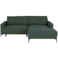 ECKSOFA in Waldgrün  - Waldgrün/Schwarz, Modern, Textil/Metall (238/162cm) - Ondega