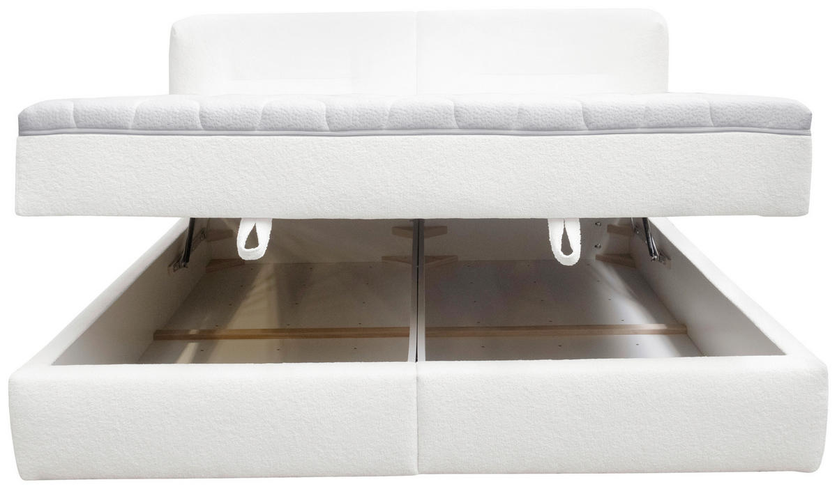 KÁRPITOZOTT ÁGY 180/200 cm  fehér  - fekete/fehér, Basics, műanyag/textil (180/200cm) - Esposa