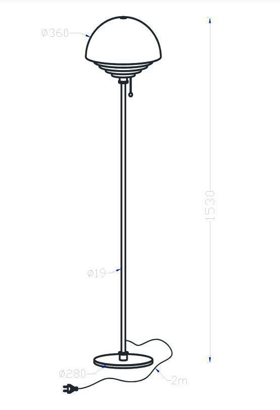 STEHLEUCHTE 36/150 cm    - Messingfarben, Design, Metall (36/150cm) - Belid
