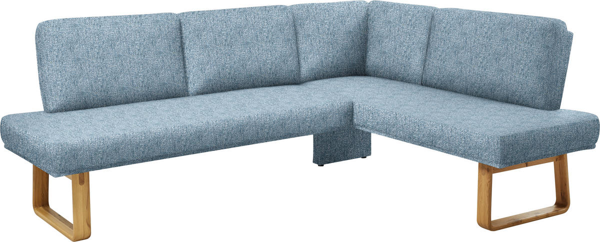 ECKBANK 280/174 cm  in Eichefarben, Hellblau  - Eichefarben/Hellblau, Design, Holz/Textil (280/174cm) - Dieter Knoll