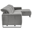 ECKSOFA in Cord Dunkelgrau  - Dunkelgrau/Schwarz, KONVENTIONELL, Textil/Metall (266/180cm) - Hom`in