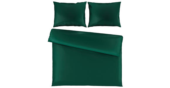 BETTWÄSCHE TANJA Satin 200/200 cm  - Dunkelgrün, Basics, Textil (200/200cm) - Novel