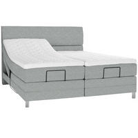 BOXSPRINGBETT 180/200 cm  in Grau  - Chromfarben/Grau, Konventionell, Kunststoff/Textil (180/200cm) - Voleo