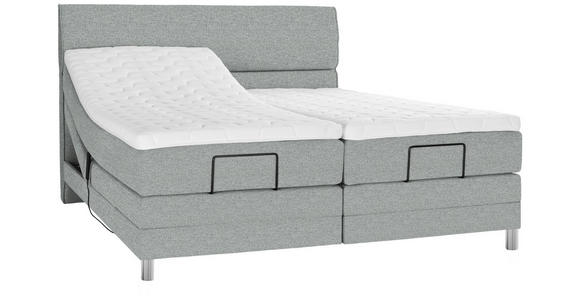 BOXSPRINGBETT 180/200 cm  in Grau  - Chromfarben/Grau, KONVENTIONELL, Kunststoff/Textil (180/200cm) - Voleo