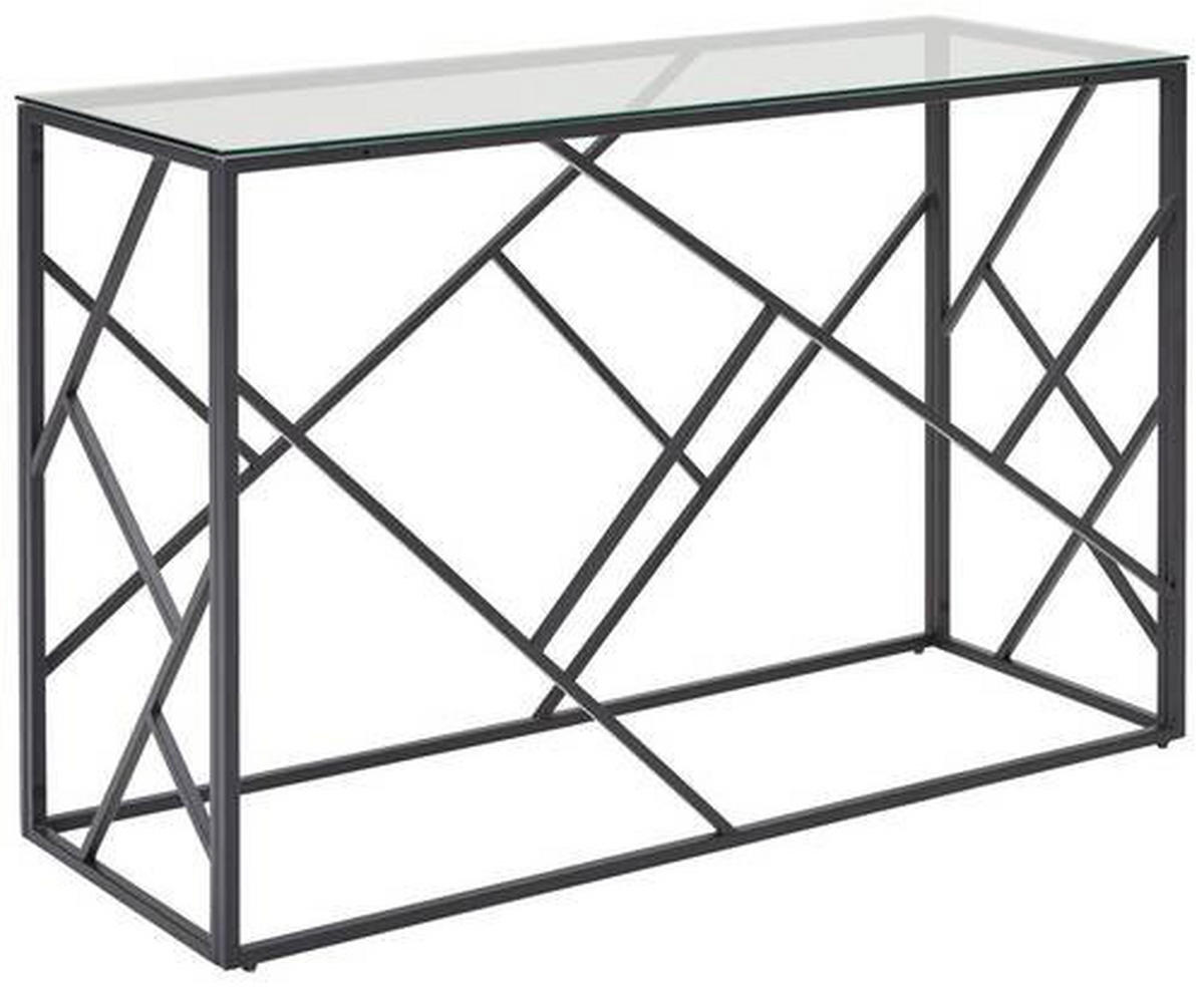 KONSOLENTISCH in Metall, Glas 120/45/77 cm   - Klar/Schwarz, Trend, Glas/Metall (120/45/77cm) - Xora
