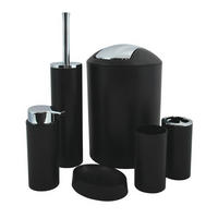 BAD-ACCESSOIRE-SET Kunststoff  - Schwarz, Basics, Kunststoff (19,7/19,7/29,8cm) - Spirella