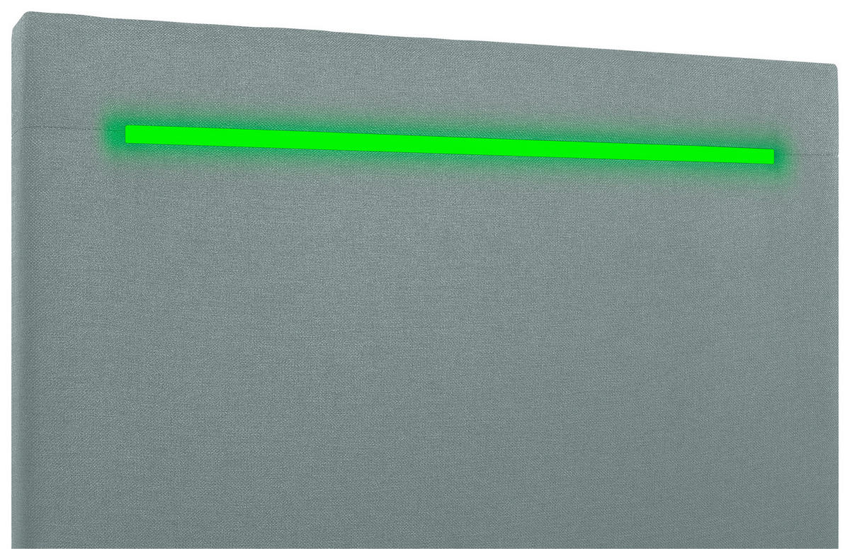 BOXBETT 100/200 cm,  in Mintgrün, Bettkasten, Topper, Kopfteilbeleuchtung,  - Schwarz/Mintgrün, MODERN, Kunststoff/Textil (100/200cm) - MID.YOU