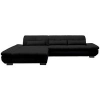 ECKSOFA in Mikrofaser Graphitfarben  204/341 cm  - Schwarz/Graphitfarben, Design, Textil/Metall (204/341cm) - Xora