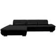 ECKSOFA in Mikrofaser Graphitfarben  - Schwarz/Graphitfarben, Design, Textil/Metall (204/341cm) - Xora