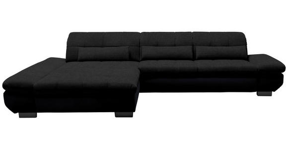 ECKSOFA in Mikrofaser Graphitfarben  - Schwarz/Graphitfarben, Design, Textil/Metall (204/341cm) - Xora