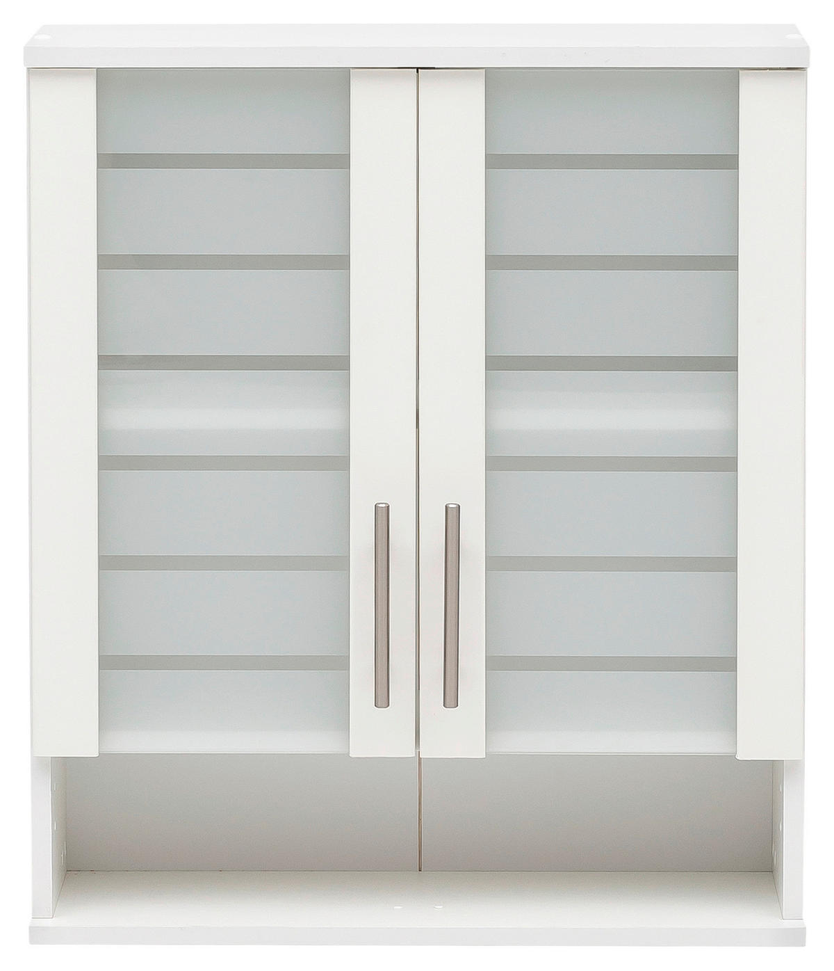 HÄNGESCHRANK 59,8/70,8/20,5 cm  - Edelstahlfarben/Weiß, MODERN, Glas/Holzwerkstoff (59,8/70,8/20,5cm) - MID.YOU
