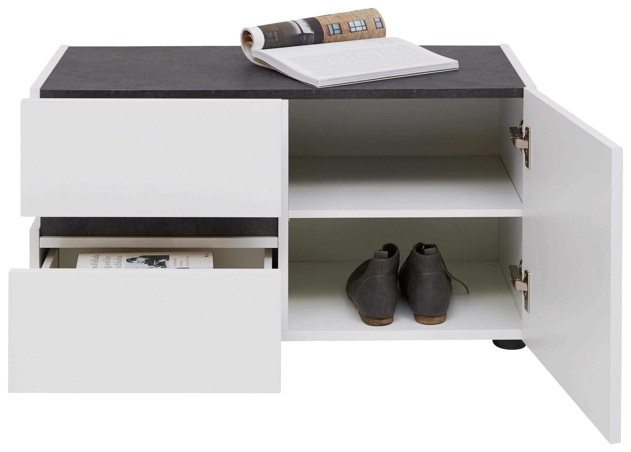 GARDEROBENBANK  in 80/42/38 cm  - Anthrazit/Schwarz, Design, Kunststoff (80/42/38cm) - Voleo