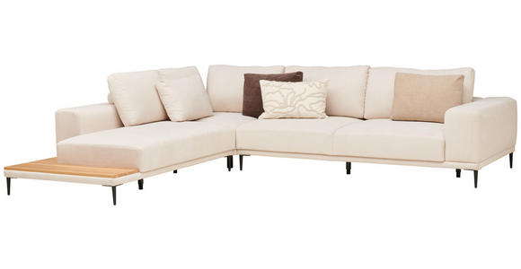 ECKSOFA in Leinwand Naturfarben 271/318 cm - Schwarz/Naturfarben, Design, Textil/Metall (271/318cm) - Emilio Belluti