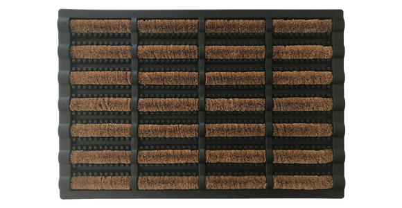 FUßMATTE 40/60 cm - Schwarz/Braun, Basics, Kunststoff/Textil (40/60cm) - Esposa