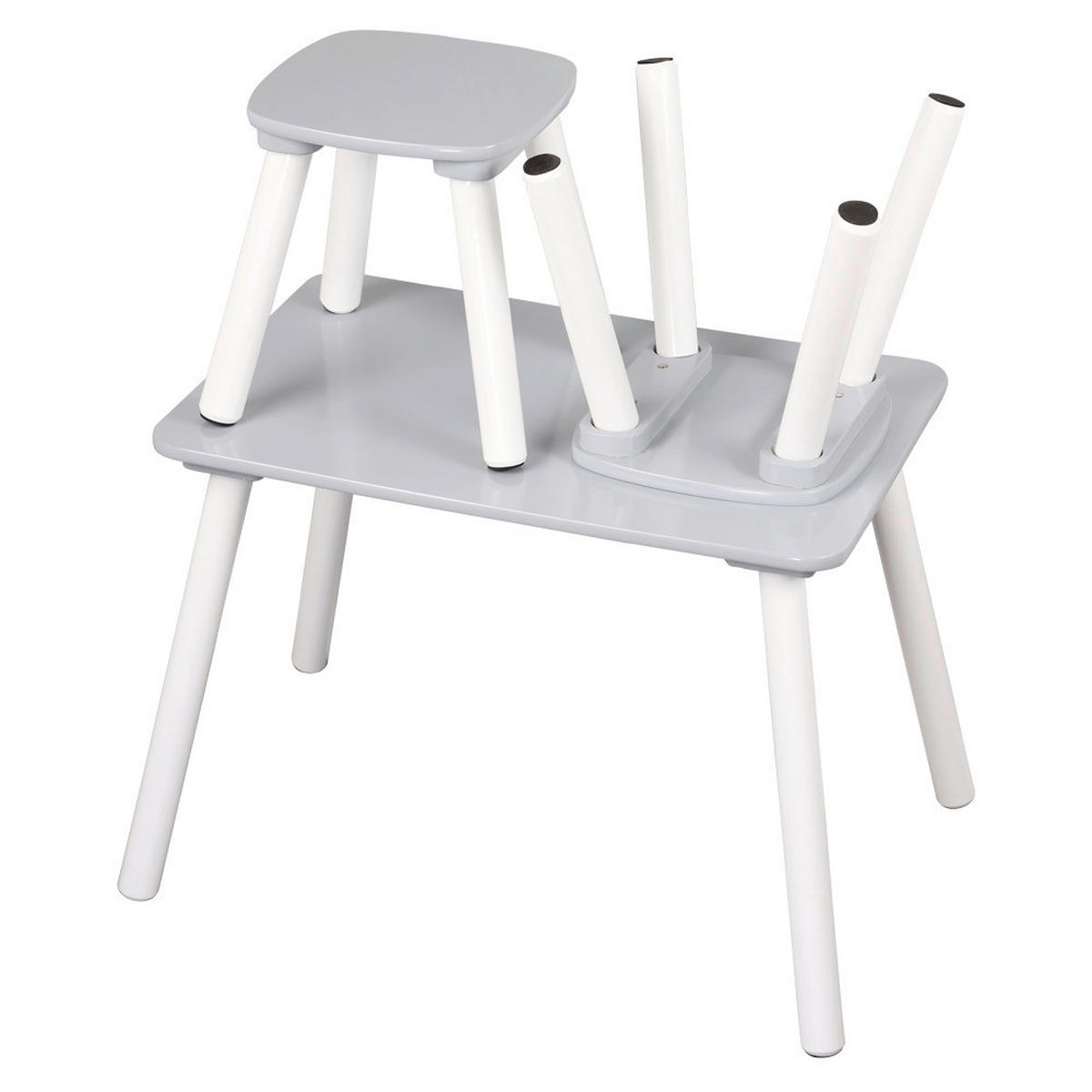 KINDERSITZGRUPPE Weiß, Hellgrau  - Hellgrau/Weiß, Basics, Holz/Holzwerkstoff (38/43.5/58cm) - Kesper