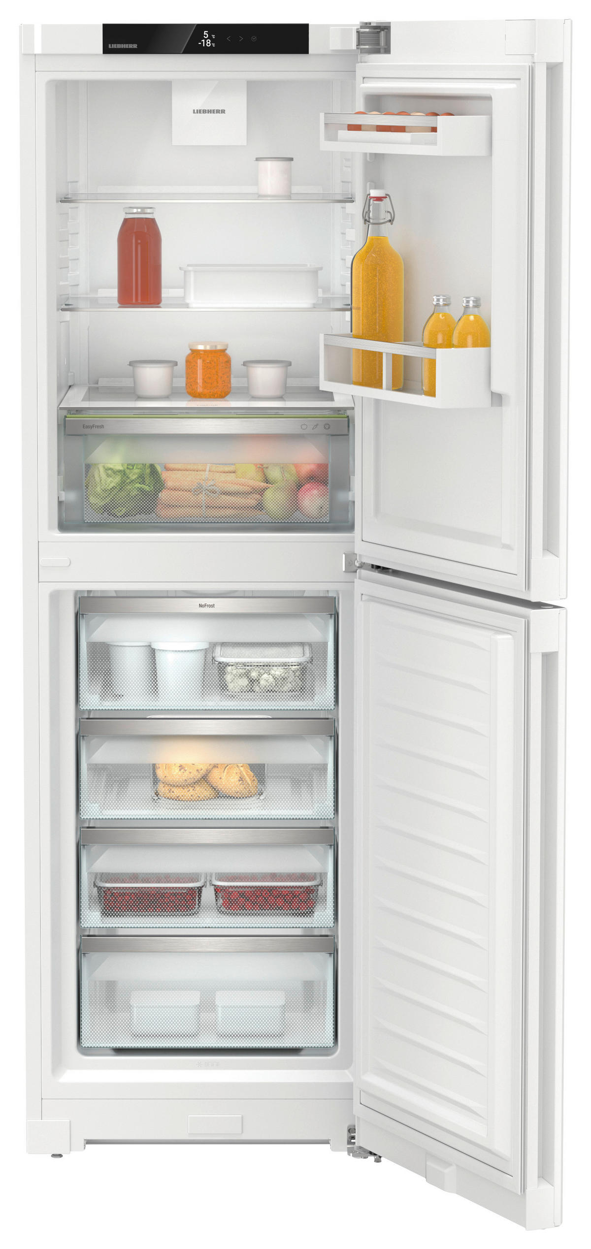 KÜHL-GEFRIER-KOMBINATION 59,7/185,5/67,5 cm CND5204  - Weiß, Basics, Glas/Kunststoff (59,7/185,5/67,5cm) - Liebherr