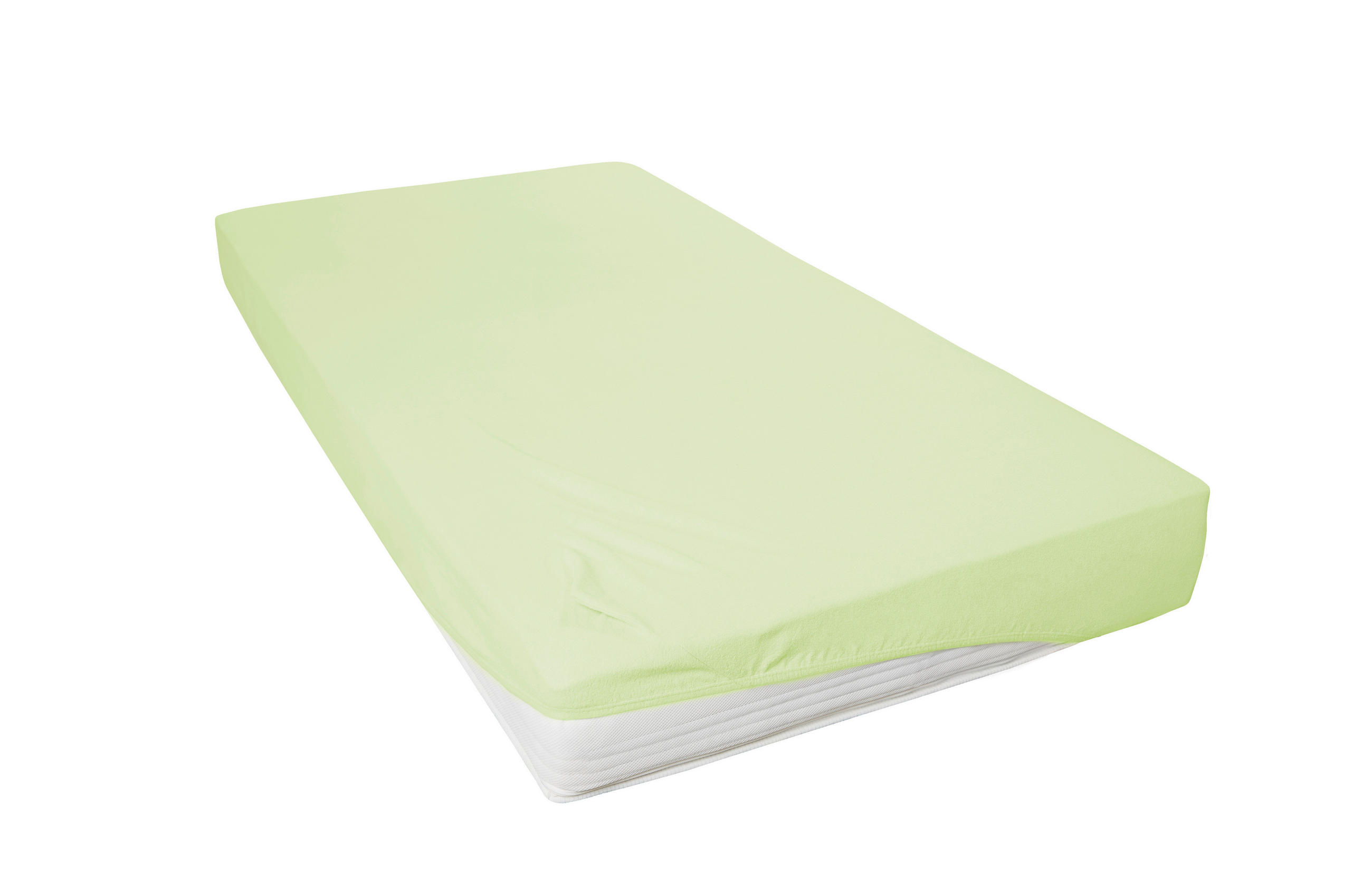 SPANNLEINTUCH 190/200 cm Frottee  - Hellgrün, Basics, Textil (190/200cm)