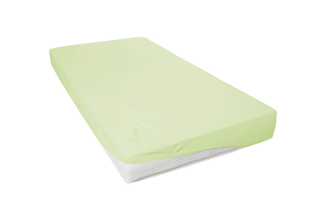 SPANNLEINTUCH 190/200 cm Frottee  - Hellgrün, Basics, Textil (190/200cm)