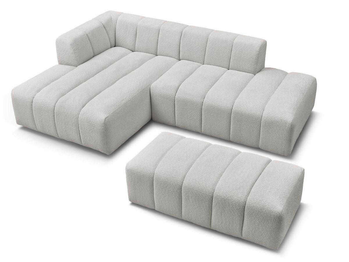 ECKSOFA  ANNECY Hellgrau Bouclé  - Hellgrau/Schwarz, MODERN, Kunststoff/Textil (170/262cm)