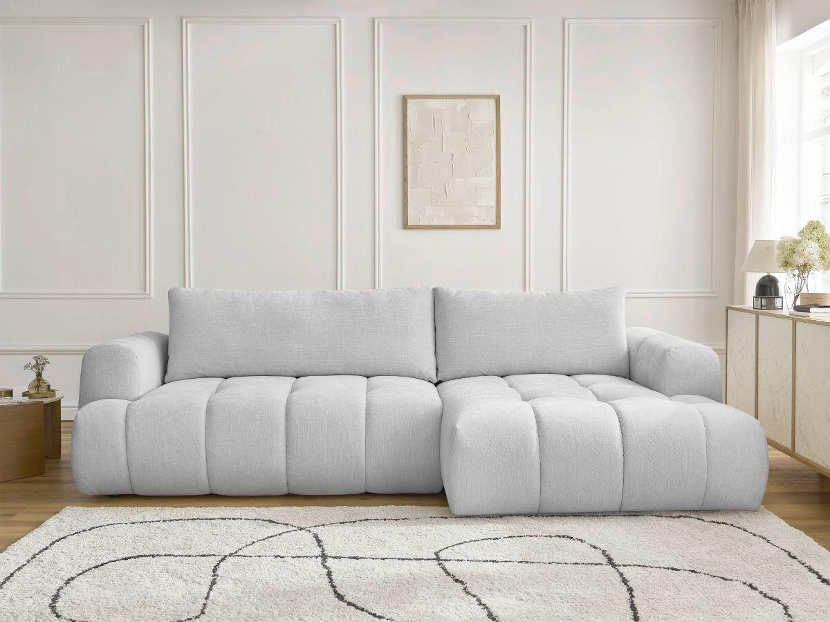 ECKSCHLAFSOFA FUJI Leinenoptik Hellgrau  inkl.  - Hellgrau/Schwarz, MODERN, Kunststoff/Textil (292/160cm)