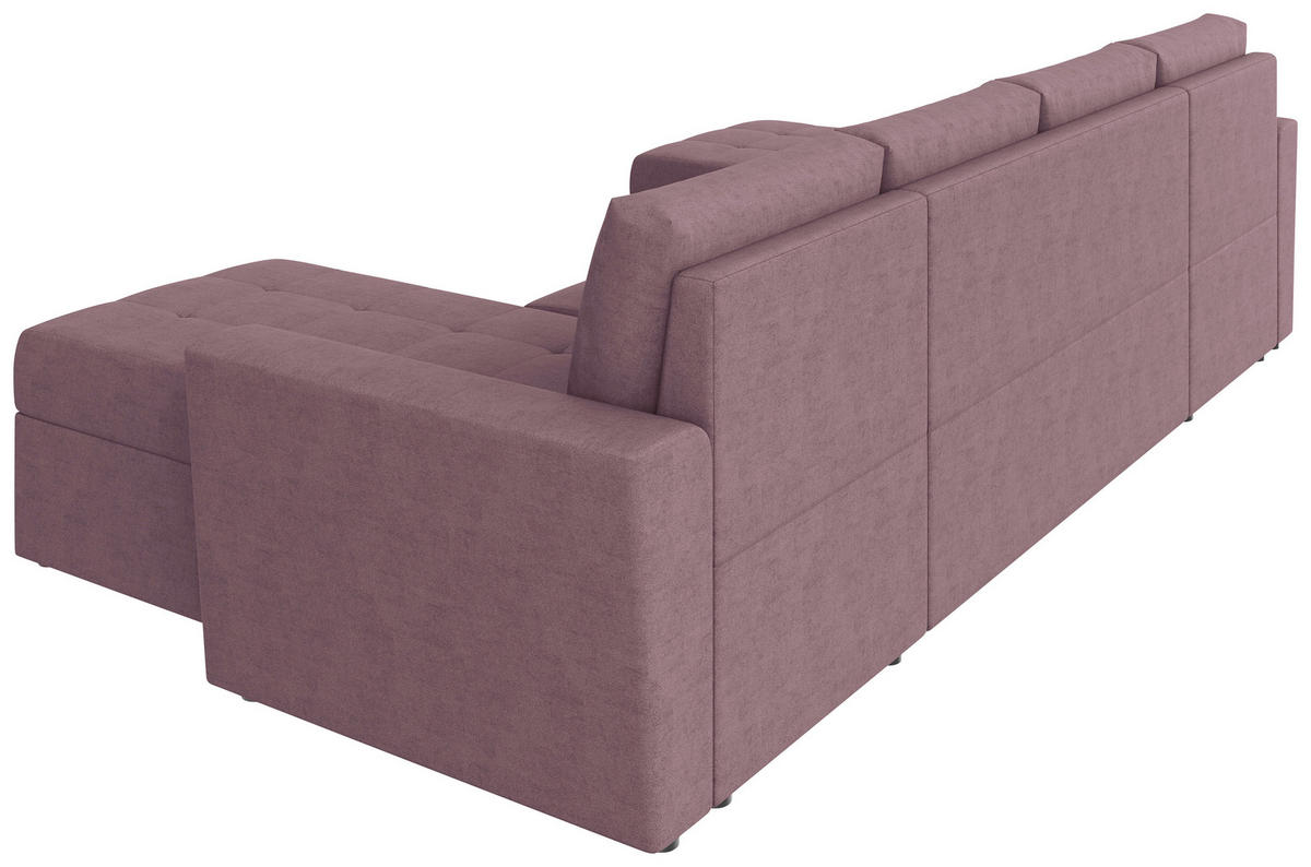 WOHNLANDSCHAFT TERMOLI Rosa Jacquard  - Schwarz/Rosa, Design, Kunststoff/Textil (155/296/155cm) - MID.YOU