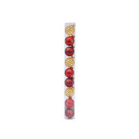 SET KUGLI ZA JELKU - zlatna/crvena, Osnovno, staklo (19,00/15,50/31,00cm) - X-Mas
