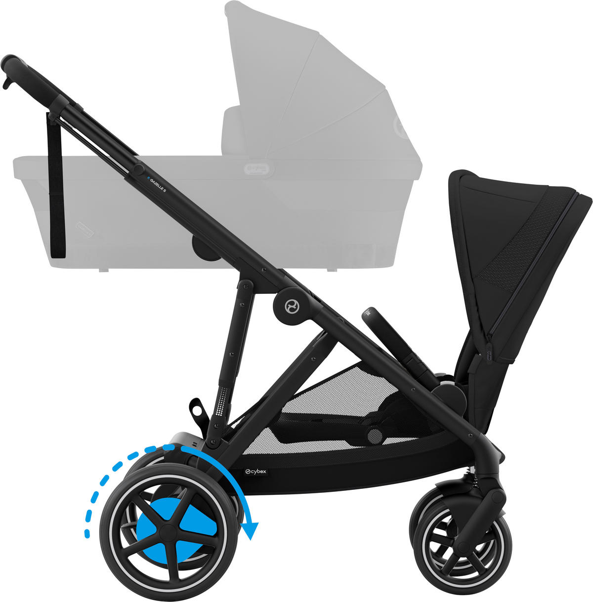 KINDERWAGEN e-Gazelle S  - Schwarz, Design, Kunststoff/Textil (94.5/66/100cm) - Cybex