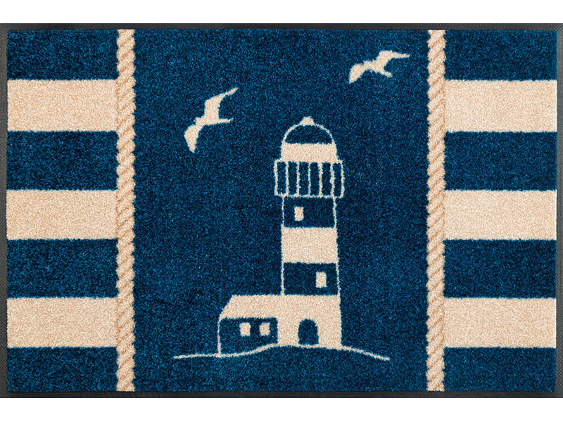 FUßMATTE  50/75 cm  Blau  - Blau, KONVENTIONELL, Kunststoff/Textil (50/75cm) - wash+dry