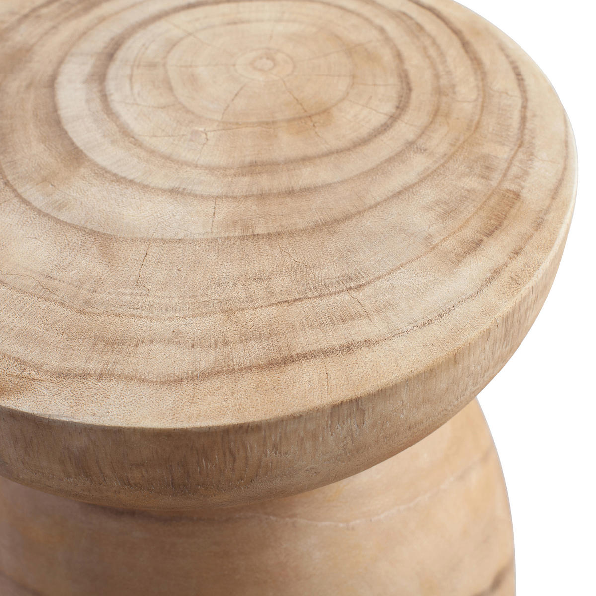 BEISTELLTISCH 28/28/40 cm Bink Paulownia massiv Naturfarben rund  - Naturfarben, Design, Holz (28/28/40cm) - Livetastic