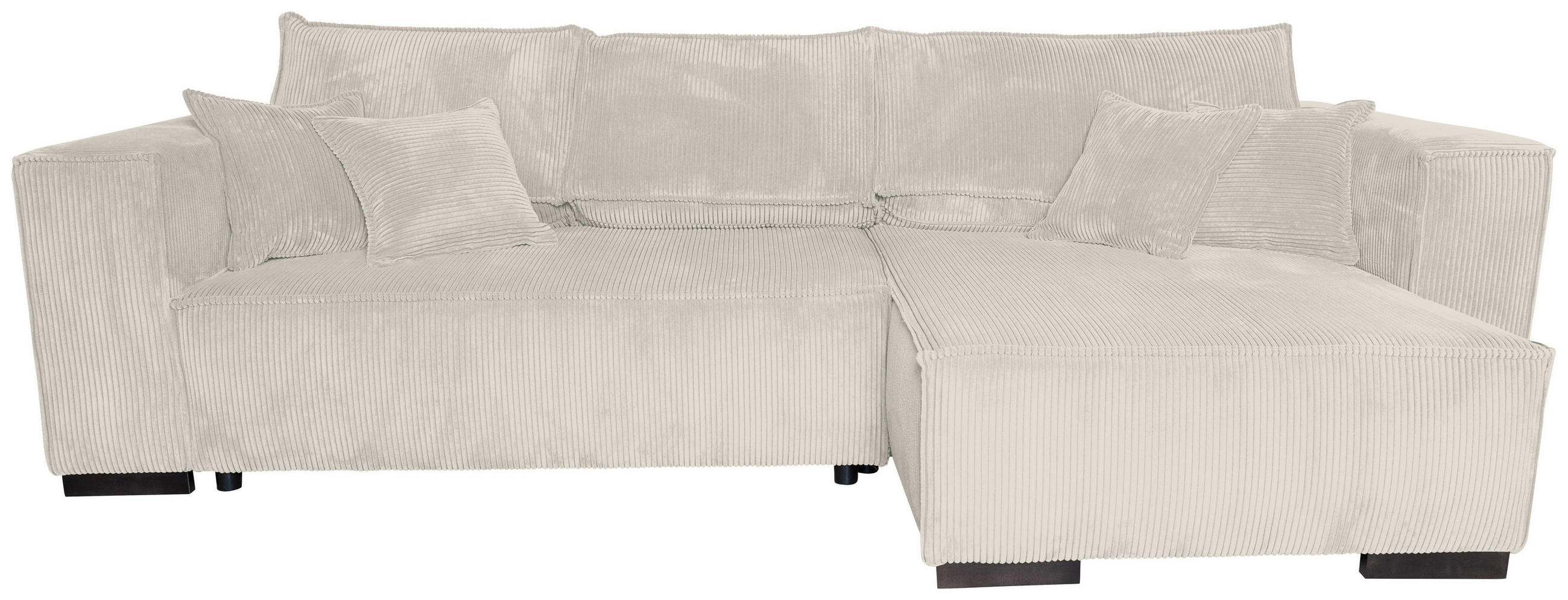 ECKSOFA Creme Cord  - Creme/Braun, KONVENTIONELL, Holz/Textil (293/160cm) - Carryhome