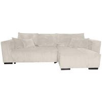 ECKSOFA Creme Cord  - Creme/Braun, KONVENTIONELL, Holz/Textil (293/160cm) - Carryhome