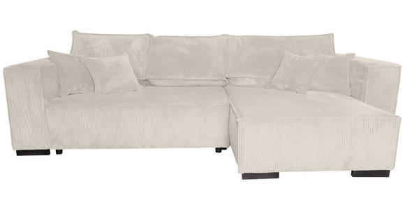 ECKSOFA  in Cord Creme  - Creme/Braun, KONVENTIONELL, Holz/Textil (293/160cm) - Carryhome
