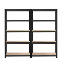 SCHWERLASTREGAL 90/180/40 cm  - Schwarz/Naturfarben, Trend, Holzwerkstoff/Metall (90/180/40cm) - Boxxx