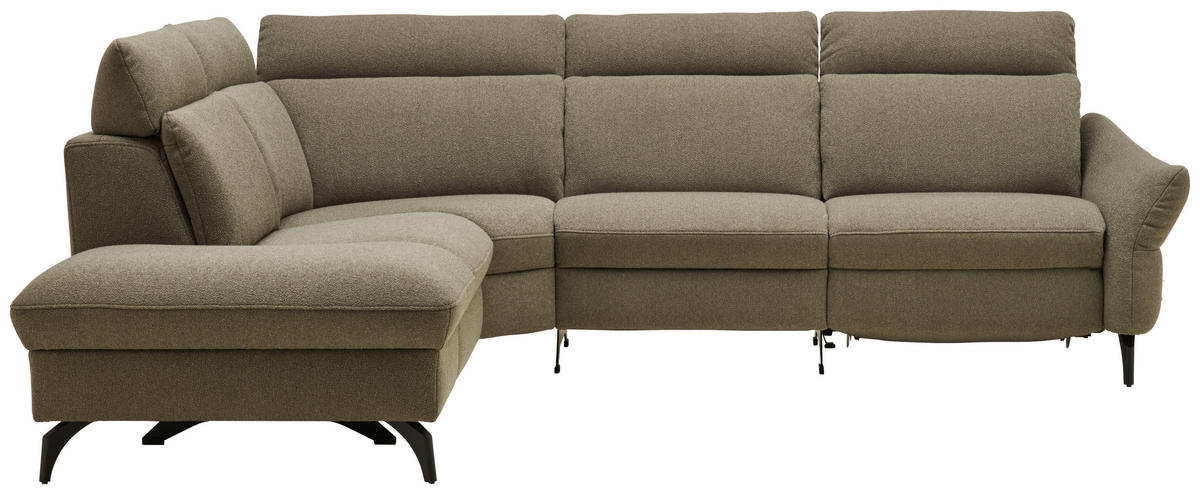 ECKSOFA  in Flachgewebe Taupe  233/272 cm  - Taupe/Anthrazit, KONVENTIONELL, Textil/Metall (233/272cm) - Himolla Komfortklass