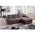 ECKSOFA in Mikrofaser Braun 276/193 cm - Chromfarben/Braun, MODERN, Kunststoff/Textil (276/193cm) - Hom`in
