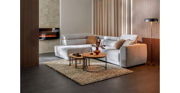 ECKSOFA  in Struktur Hellgrau  205/284 cm  - Hellgrau/Schwarz, Design, Kunststoff/Textil (205/284cm) - Xora