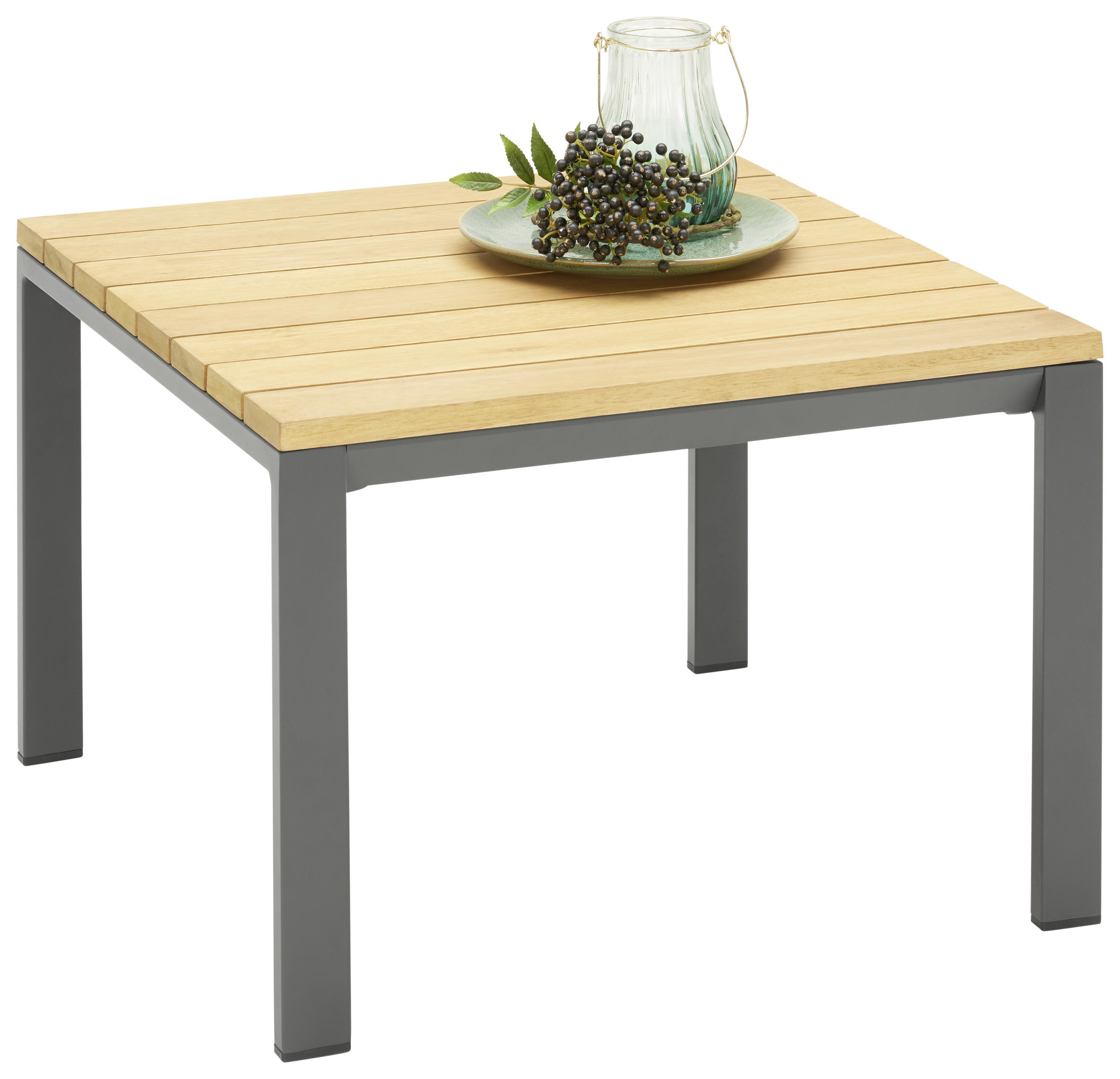 LOUNGETISCH - Anthrazit/Naturfarben, Design, Holz/Metall (65/65/40cm) - Ambia Garden