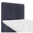 BOXBETT 90/200 cm,  in Dunkelblau, Matratze, gepolstertes Kopfteil, Bettkasten, Topper, H3 = fest  - Schwarz/Dunkelblau, Design, Holzwerkstoff/Kunststoff (90/200cm) - Esposa
