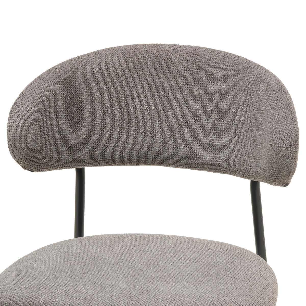 STUHL Mikrofaser Grau, Schwarz  - Schwarz/Grau, KONVENTIONELL, Textil/Metall (53/80/57cm) - MID.YOU