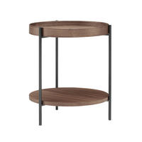 BEISTELLTISCH 44/44/49 cm Walnussfarben rund  - Walnussfarben/Schwarz, Design, Holzwerkstoff/Metall (44/44/49cm) - Livetastic