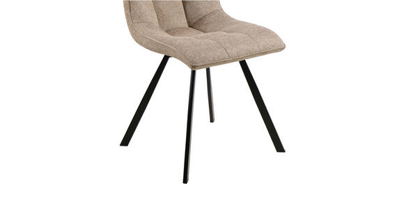 STUHL  Stoffauswahl Leinenoptik  - Schwarz/Braun, Design, Textil/Metall (47/61/86cm) - Xora